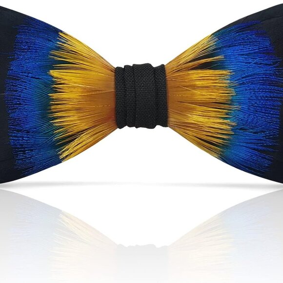 Feather Bow Ties for Men Original Luxury Elegant Wedding Bow Tie Pre-Tied Handma